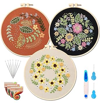 Amazon | SUPECENT 3 セット 刺繍キット 初心者向け クロス